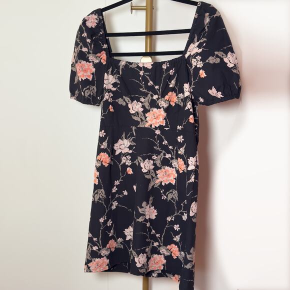 Obey Black Floral Sun Dress 😻 Rare Find! 😻 Summer Goth Vibes 😻 Medium - Picture 4 of 9